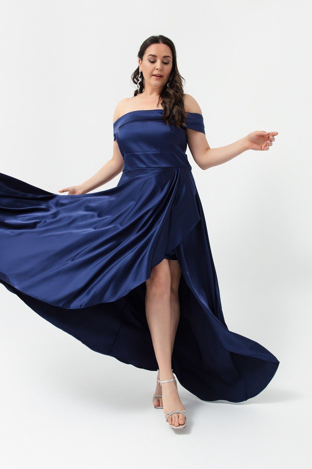 Lafaba Plus Size Evening Dress - Dark blue - A-line
