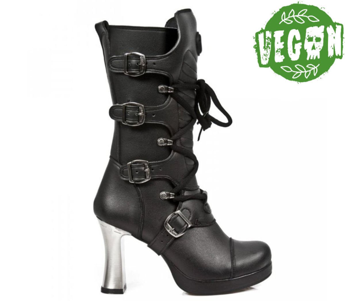 boty na podpatku - VEGAN NEGRO ** VEGAN **, PLATAFORMA - NEW ROCK - M.5815-VC10 37