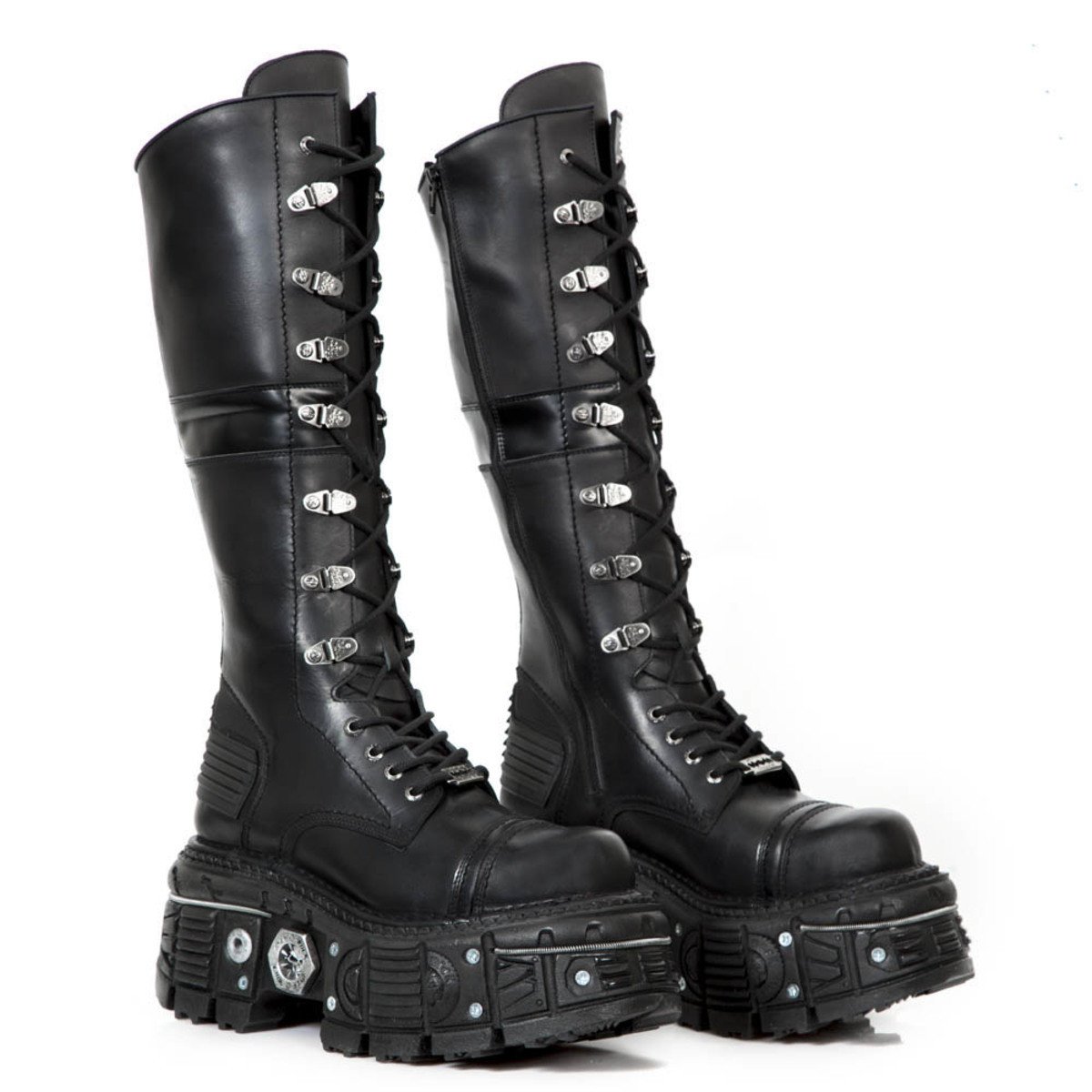 boty kožené dámské - Itali Negro - NEW ROCK - M.TANK004-C1 37
