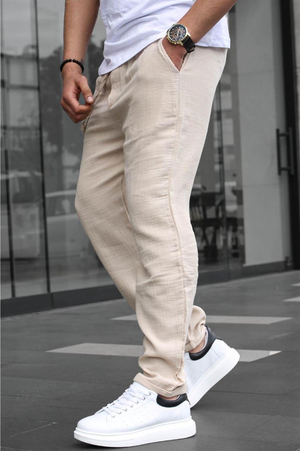 Madmext Pants - Beige - Slim