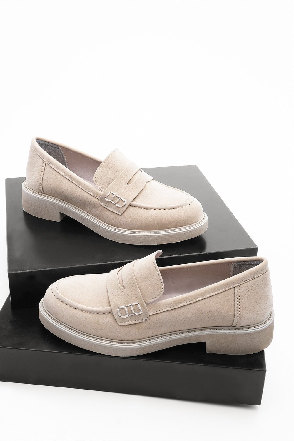 Marjin Loafer Shoes - Beige - Flat