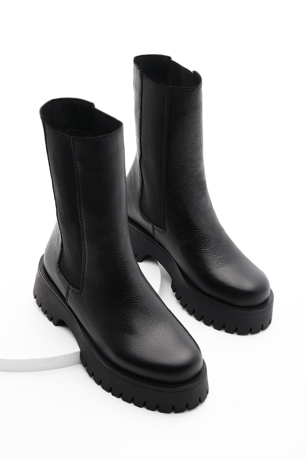 Marjin Ankle Boots - Black - Flat