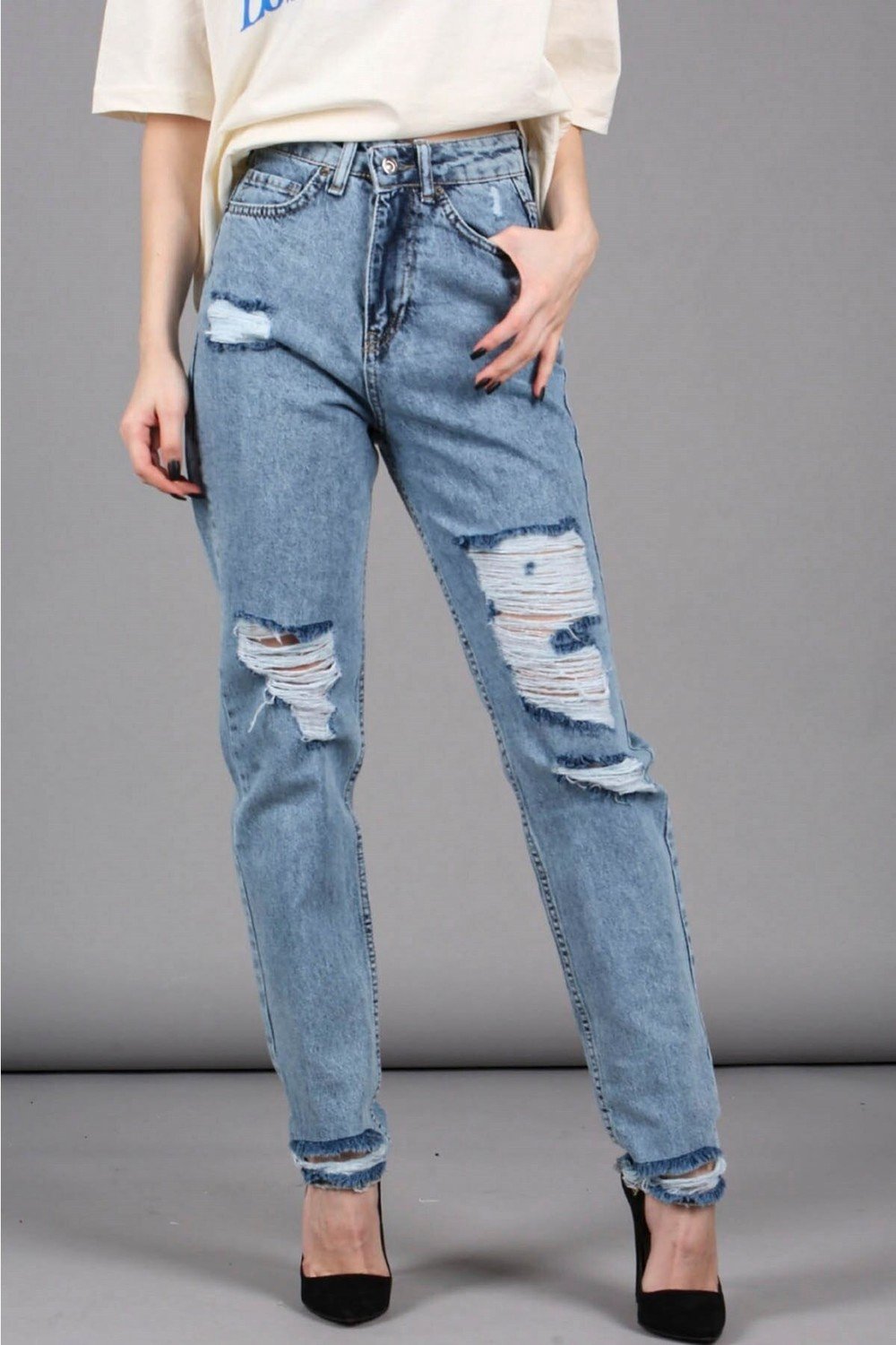 Madmext Jeans - Blue - Mom