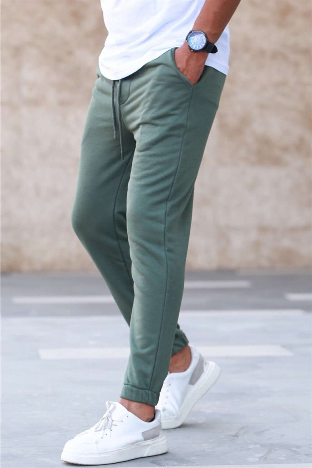 Madmext Sweatpants - Khaki - Slim