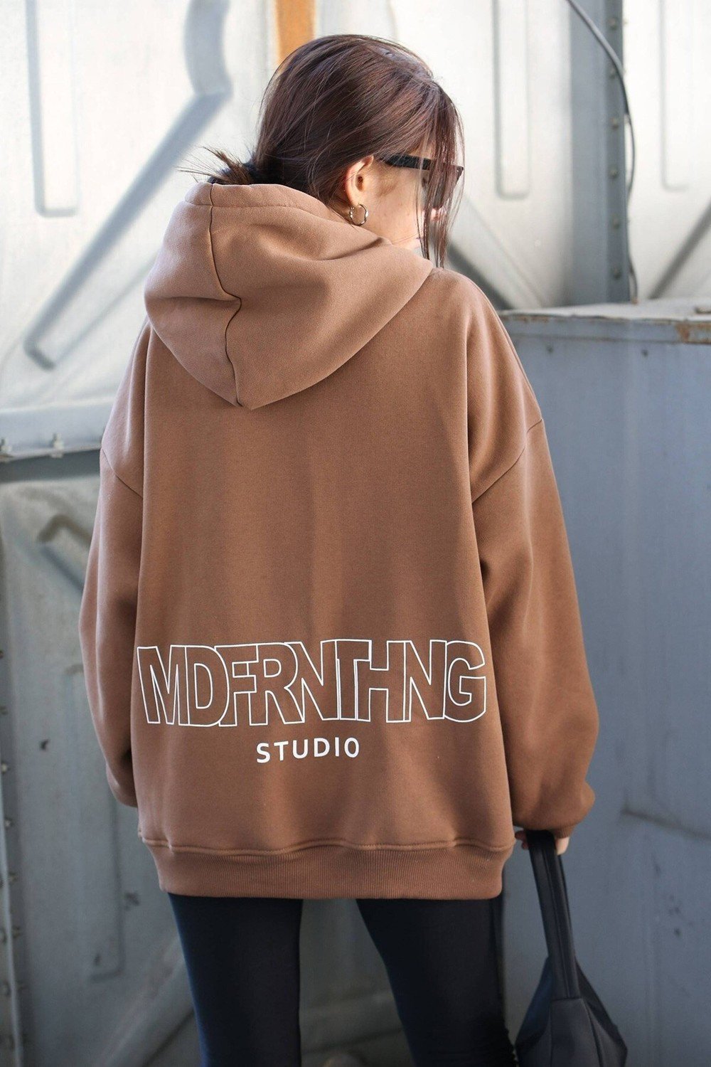 Madmext Sweatshirt - Brown - Oversize