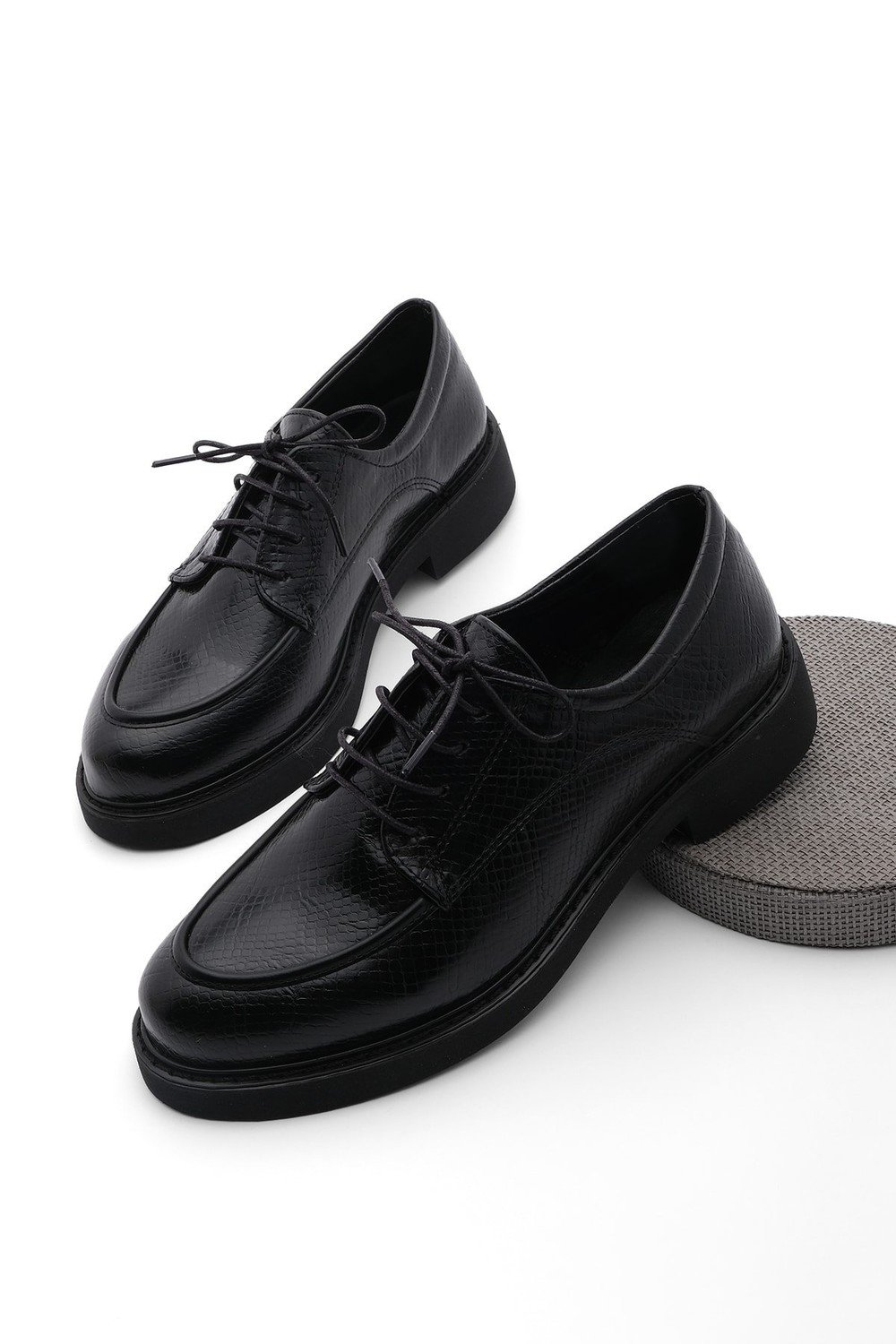 Marjin Oxford Shoes - Black - Flat