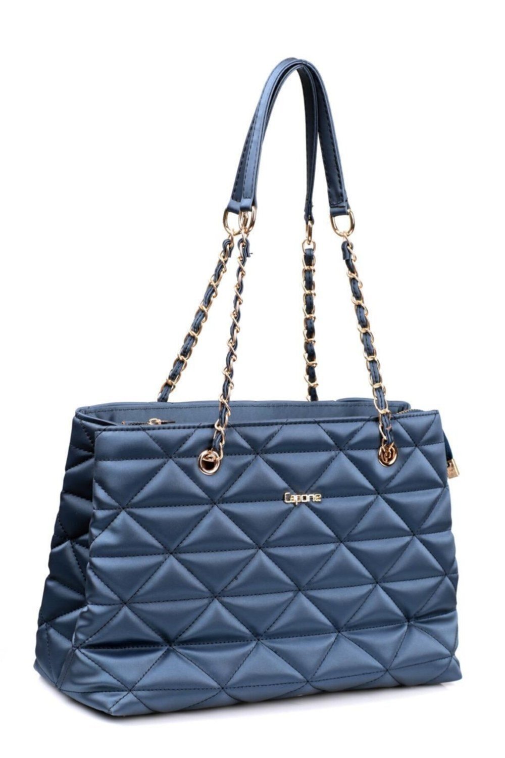 Capone Outfitters Shoulder Bag - Dark blue - Diamond pattern