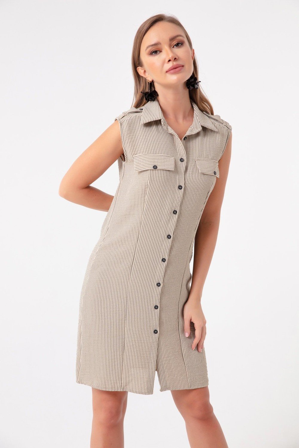 Lafaba Dress - Beige - Basic