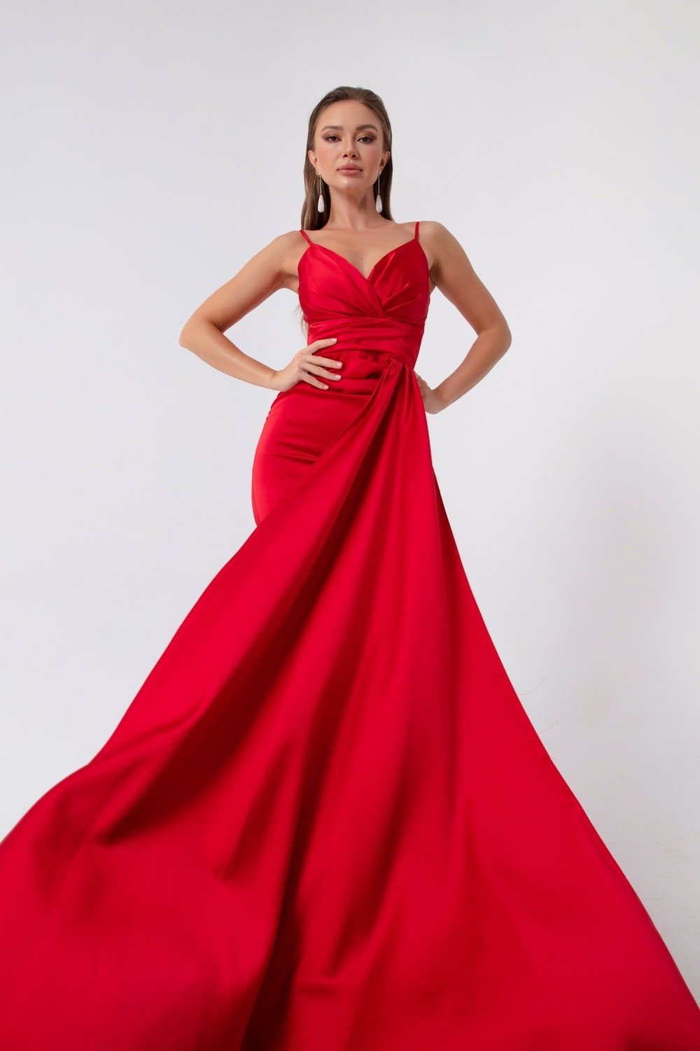 Lafaba Evening & Prom Dress - Red - Both Ruffle