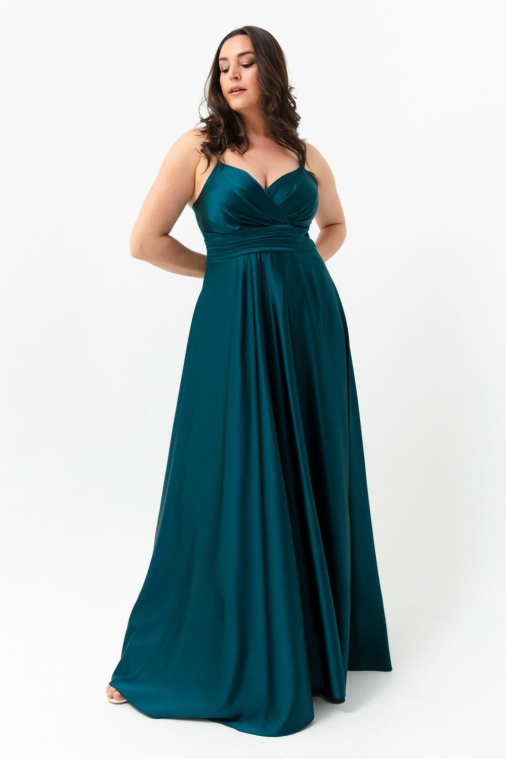 Lafaba Plus Size Evening Dress - Blue - Basic