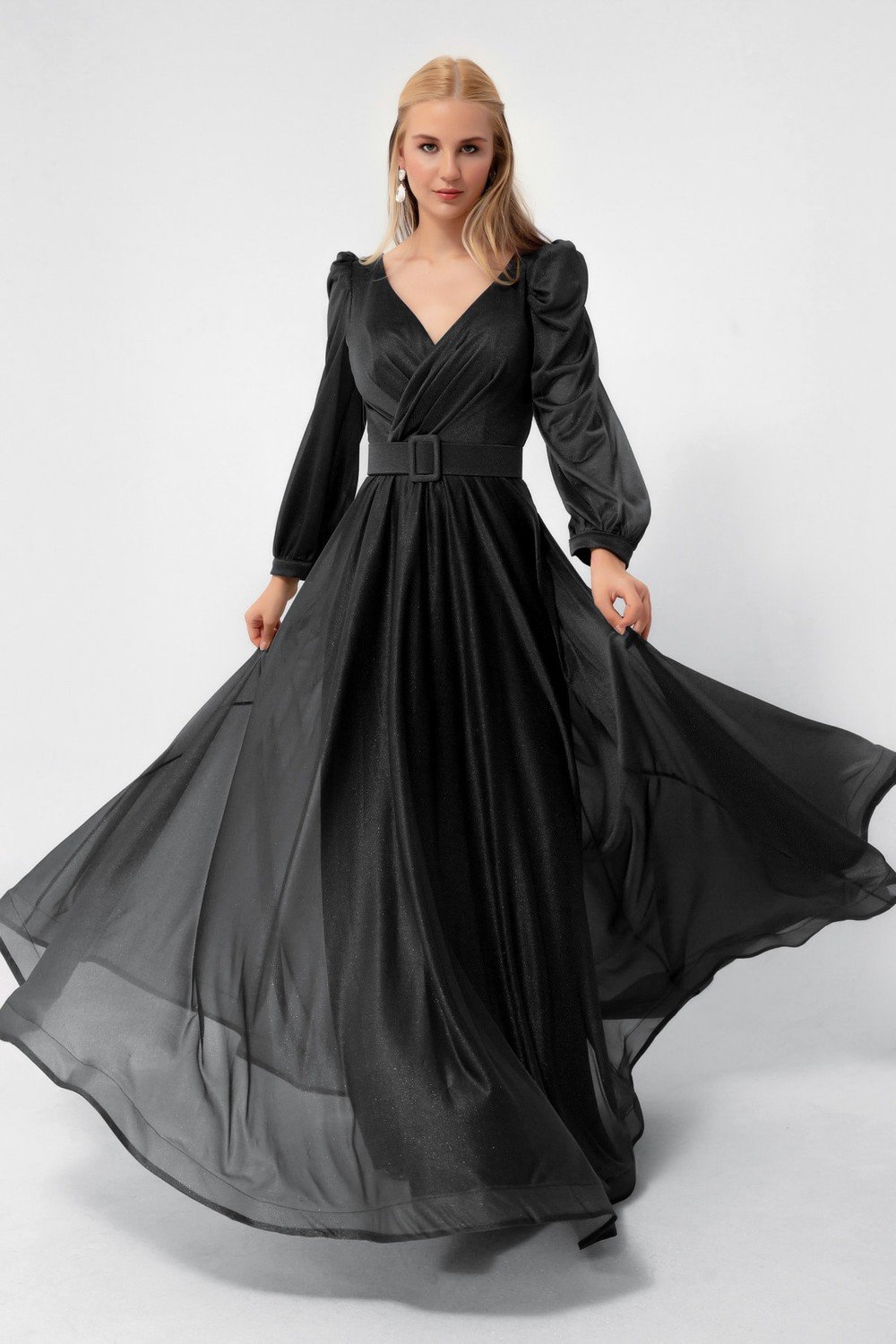 Lafaba Evening & Prom Dress - Black - Both Ruffle