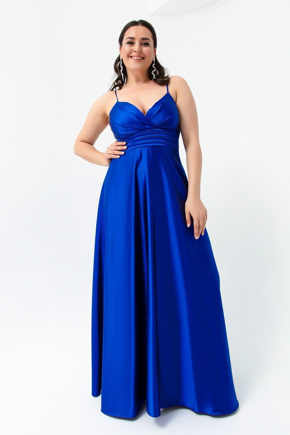 Lafaba Plus Size Evening Dress - Dark blue - Basic