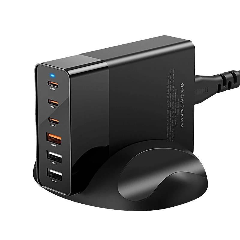 Síťová nabíječka Blitzwolf BW-S25, 75 W, 3x USB + 3x USB-C (černá)