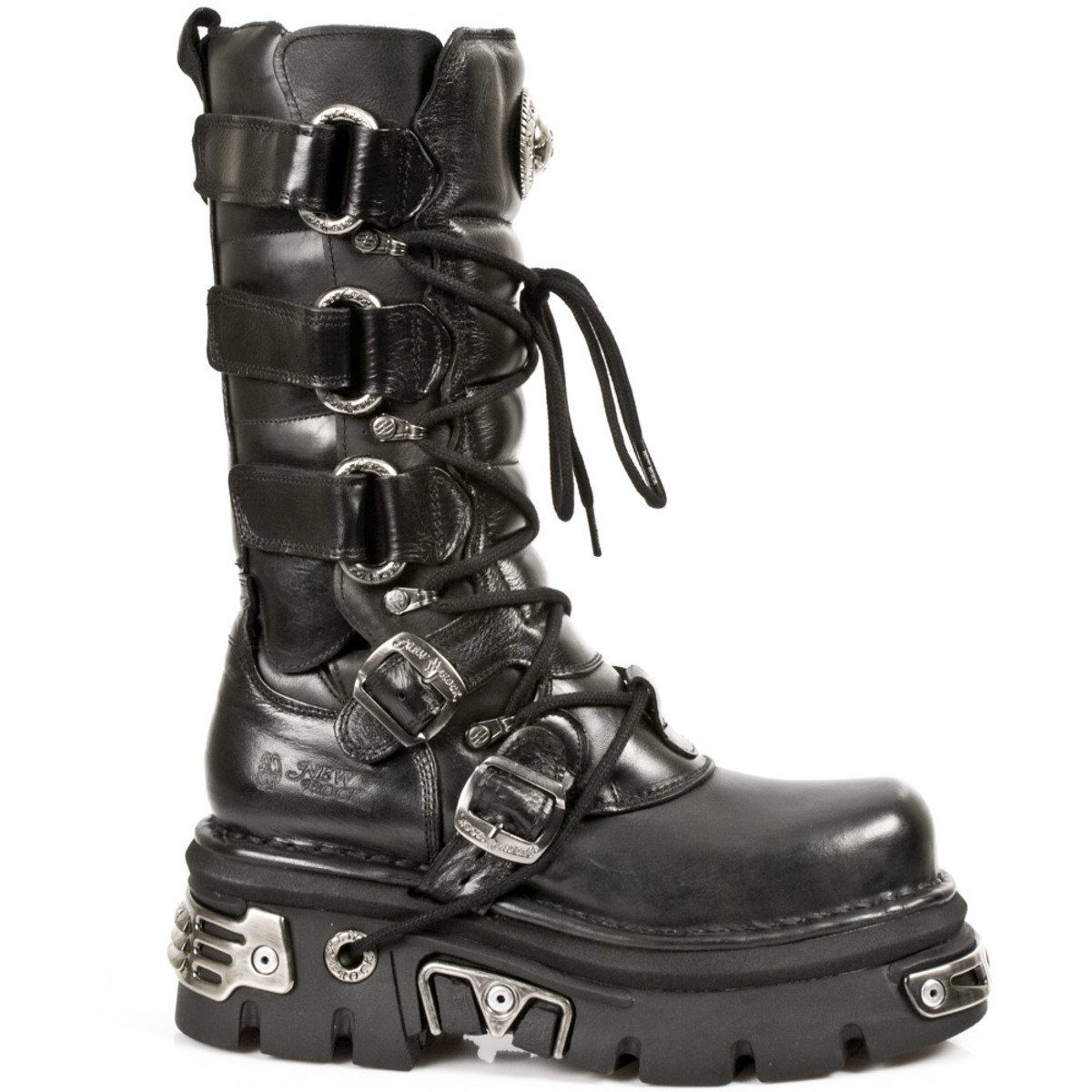 boty kožené dámské - Girdle Boots (474-S1) Black - NEW ROCK - M.474-S1 36
