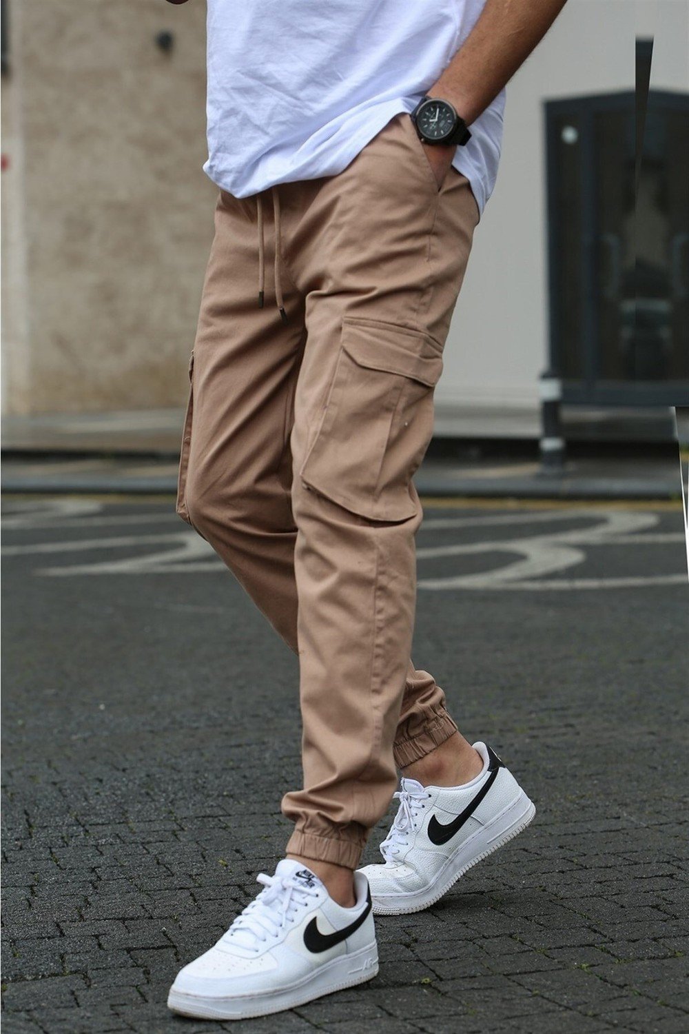 Madmext Pants - Beige - Cargo