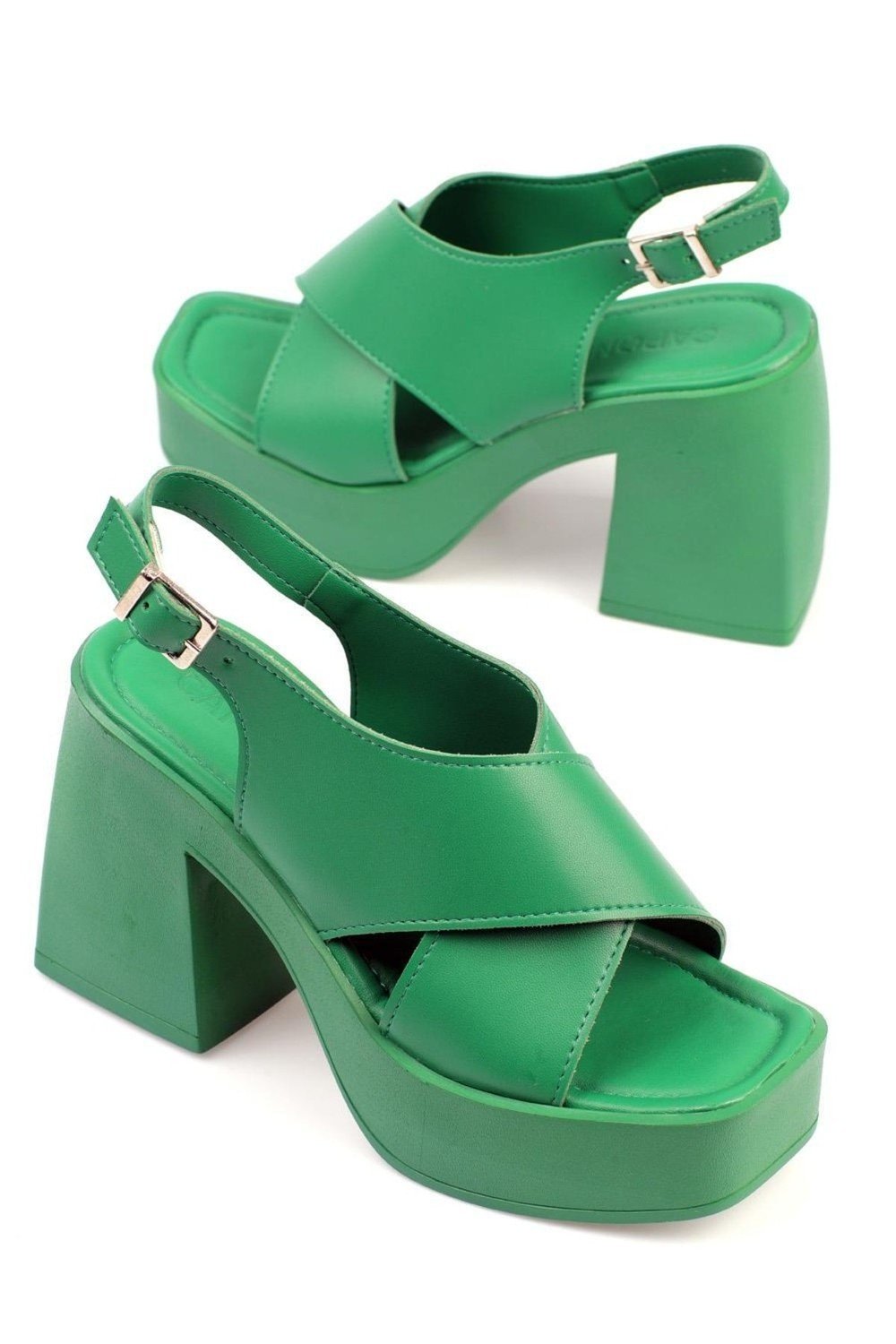 Capone Outfitters High Heels - Green - Block