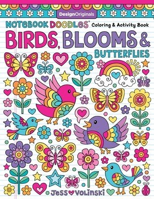 Notebook Doodles Birds, Blooms & Butterflies: Coloring & Activity Book (Volinski Jess)(Paperback)