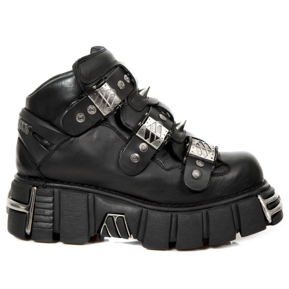 boty kožené unisex - ITALI NEGRO, NOMADA NEGRO, TOWER NEGRO ACERO - NEW ROCK - M.135-S1 36