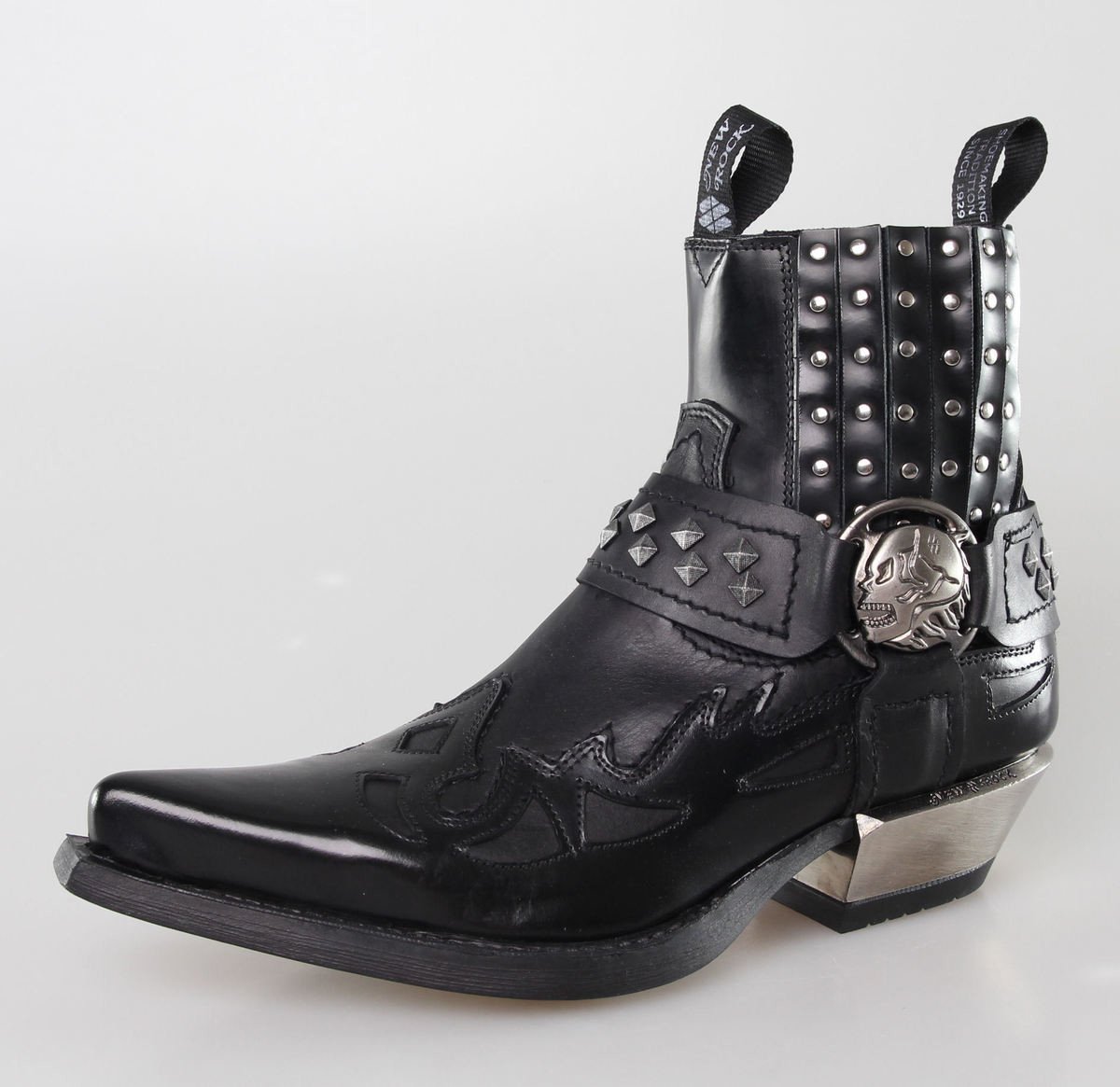 boty kožené dámské - ARTIC NEGRO, ITALI NEGRO, WEST NEGRO-ACERO TACON A - NEW ROCK - M.7950-S1 40