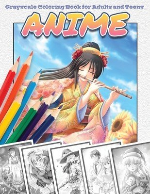 Anime Grayscale Coloring Book for Adults and Teens (Publishing Draconis)(Paperback)