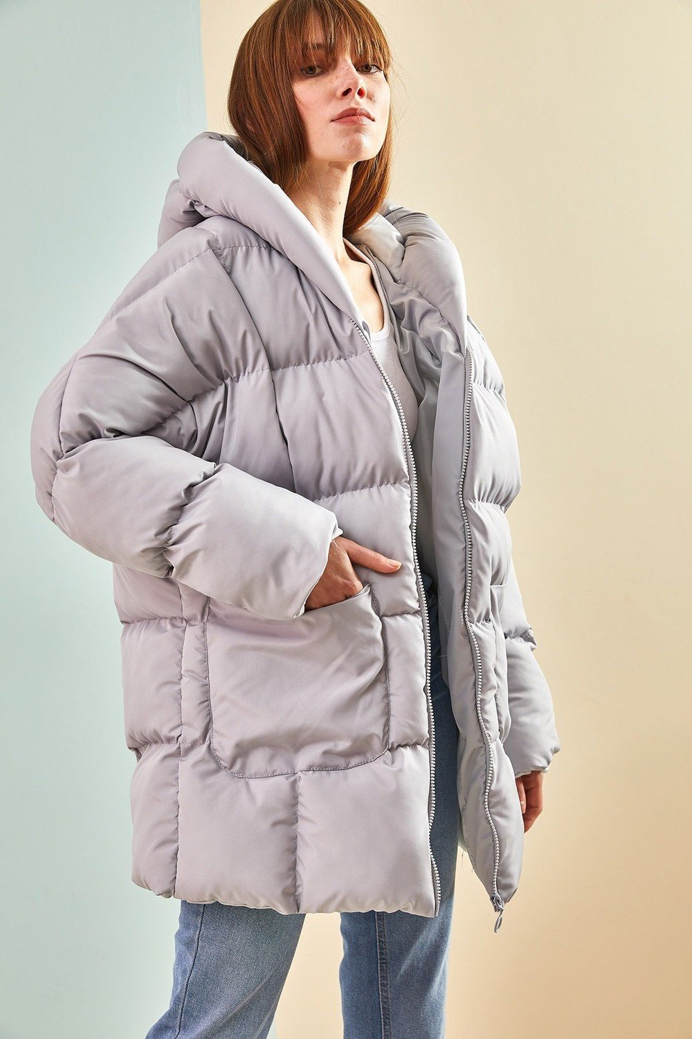 Bianco Lucci Winter Jacket - Grau - Puffer