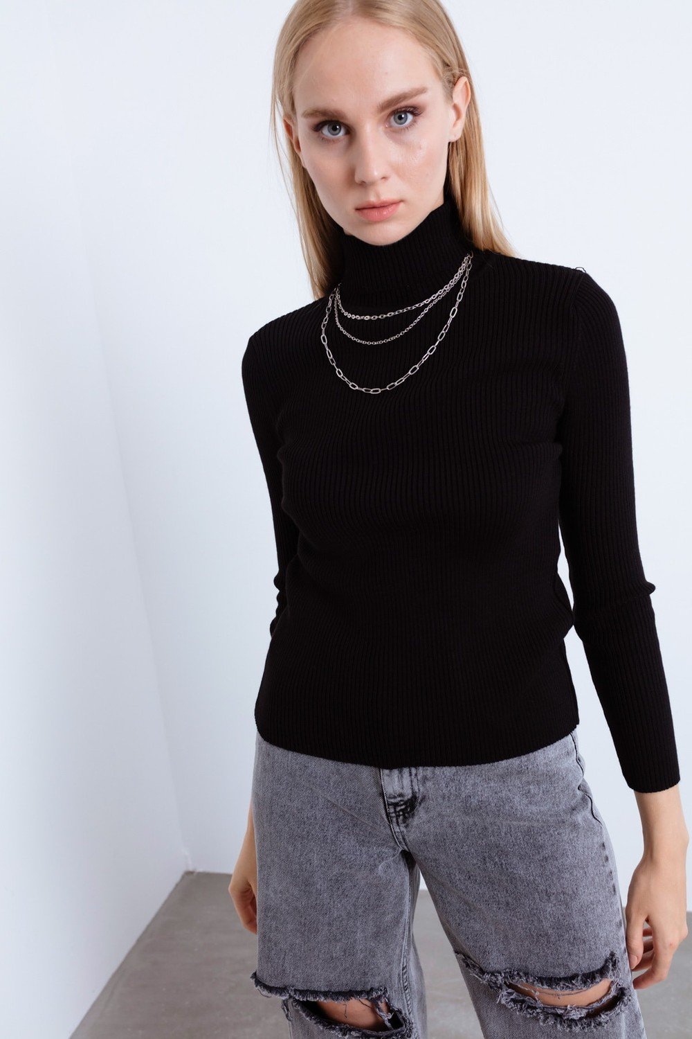 Lafaba Sweater - Black - Slim fit