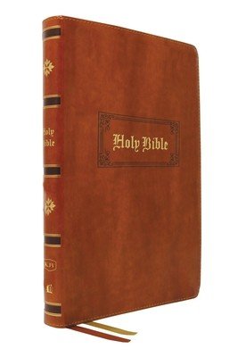 KJV Bible, Giant Print Thinline Bible, Vintage Series, Leathersoft, Tan, Red Letter, Comfort Print: King James Version (Thomas Nelson)(Imitation Leather)