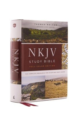 NKJV Study Bible, Hardcover, Full-Color, Red Letter Edition, Comfort Print: The Complete Resource for Studying God's Word (Thomas Nelson)(Pevná vazba)