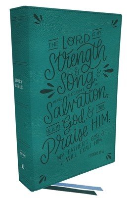Nkjv, Thinline Bible, Verse Art Cover Collection, Leathersoft, Teal, Red Letter, Thumb Indexed, Comfort Print: Holy Bible, New King James Version (Thomas Nelson)(Imitation Leather)