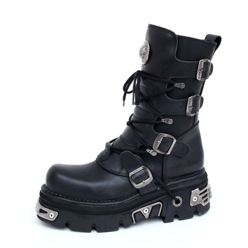 boty kožené dámské - Basic Boots (373-S4) Black - NEW ROCK - M.373-S4 36