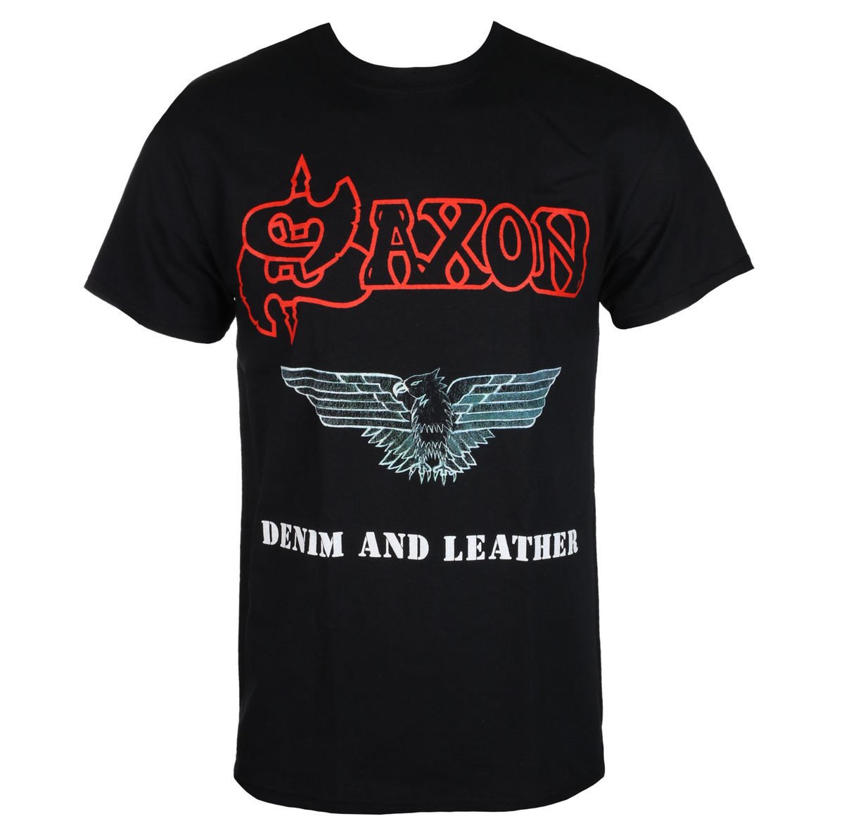 Tričko metal Saxon - DENIM & LEATHER - RAZAMATAZ - ST0336 XL