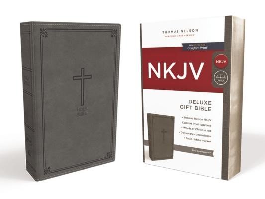 NKJV, Deluxe Gift Bible, Imitation Leather, Gray, Red Letter Edition (Thomas Nelson)(Imitation Leather)