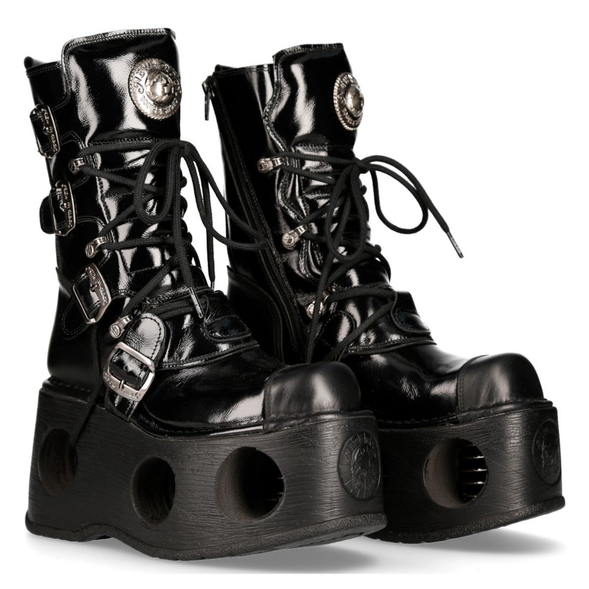 boty kožené unisex - CRUST NEGRO - NEW ROCK - M.313-S5 36