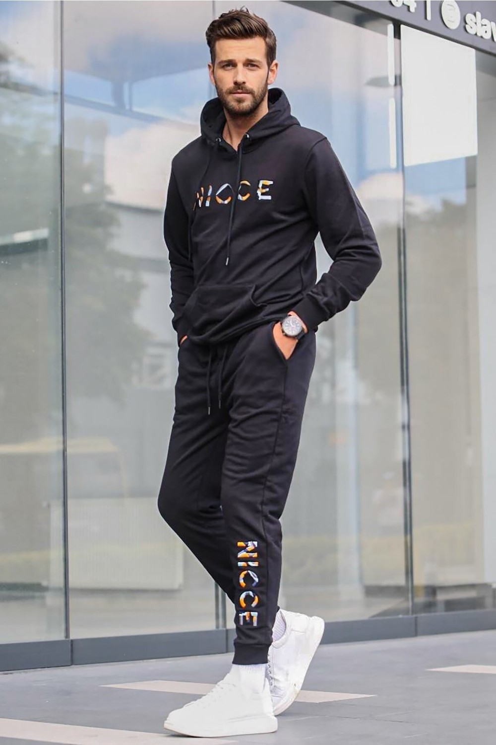 Madmext Sports Sweatsuit Set - Black - Regular fit