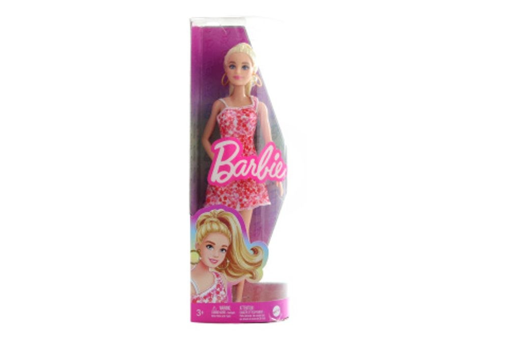 Popron.cz Barbie Modelka - růžové květinové šaty HJT02 TV 1.9.-31.12.