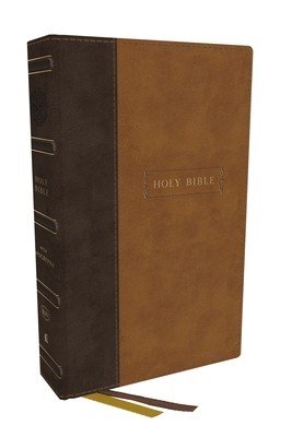 Kjv, Center-Column Reference Bible with Apocrypha, Leathersoft, Brown, 73,000 Cross-References, Red Letter, Comfort Print: King James Version (Thomas Nelson)(Imitation Leather)