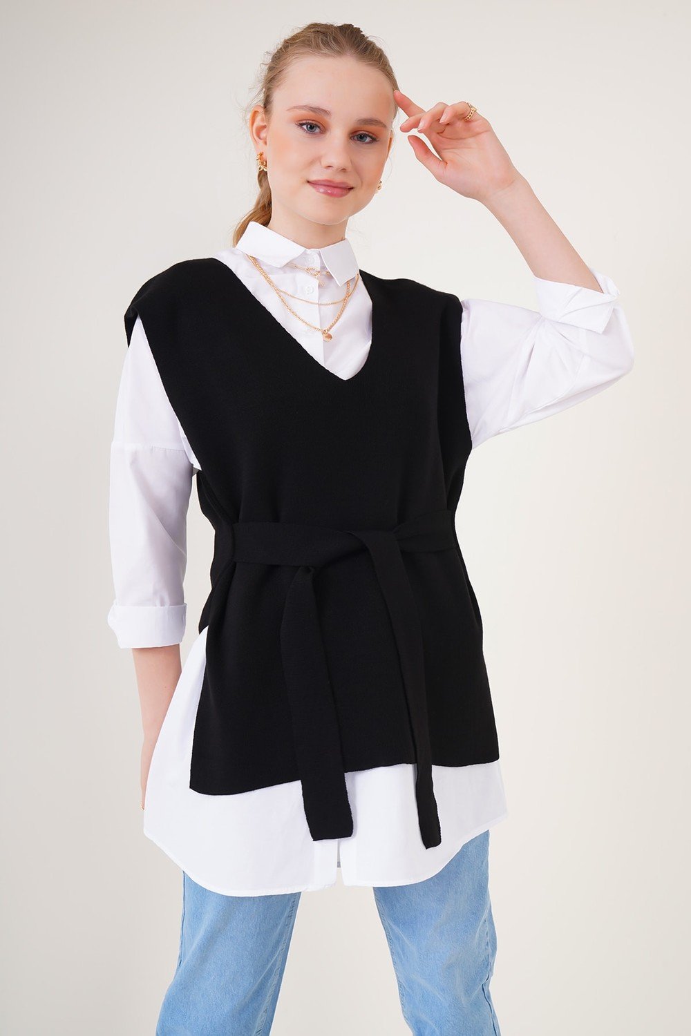 Bigdart Sweater Vest - Black - Regular fit