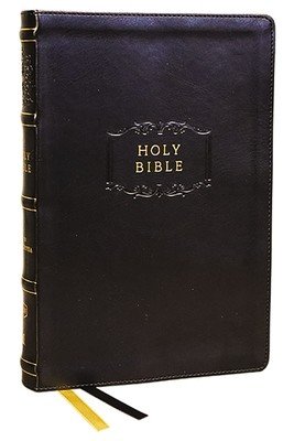 Kjv, Center-Column Reference Bible with Apocrypha, Leathersoft, Black, 73,000 Cross-References, Red Letter, Thumb Indexed, Comfort Print: King James V (Thomas Nelson)(Imitation Leather)