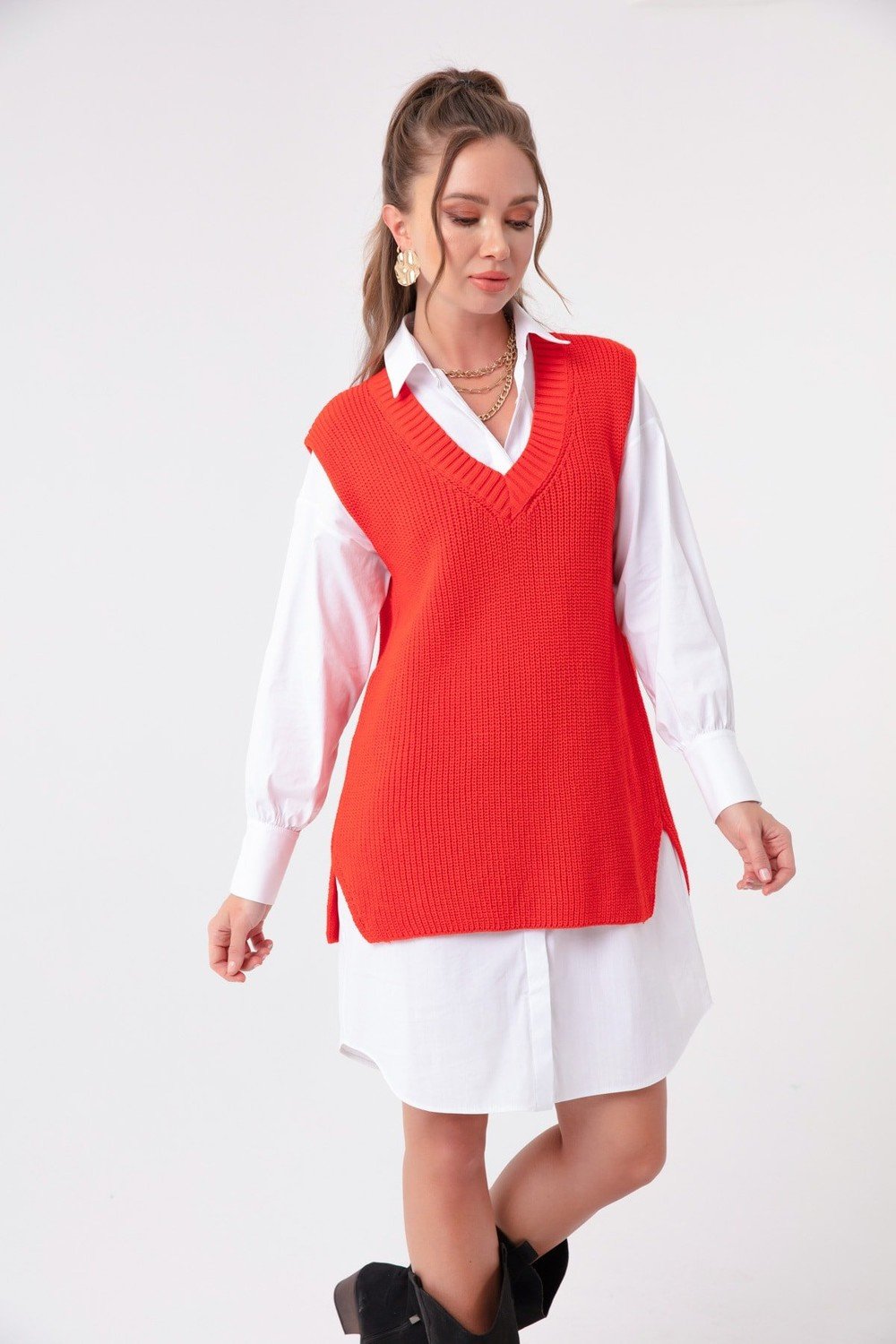 Lafaba Sweater - Red - Regular fit