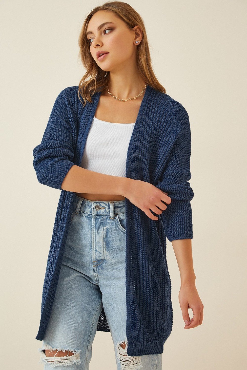 Happiness İstanbul Cardigan - Blau - Regular fit