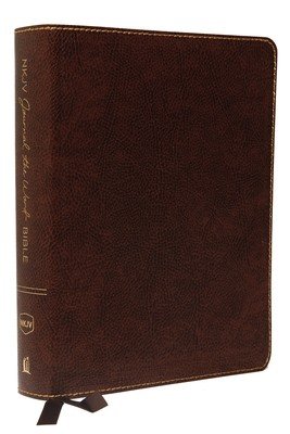 NKJV, Journal the Word Bible, Bonded Leather, Brown, Red Letter Edition, Comfort Print: Reflect, Journal, or Create Art Next to Your Favorite Verses (Thomas Nelson)(Bonded Leather)