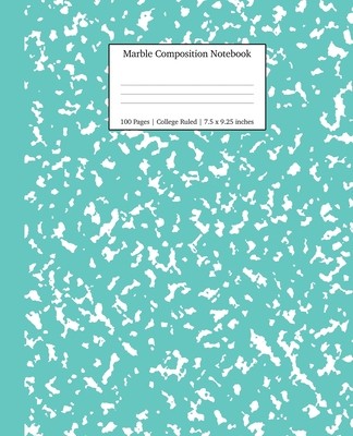 Marble Composition Notebook College Ruled: Turquoise Marble Notebooks, School Supplies, Notebooks for School (Young Dreamers Press)(Paperback)