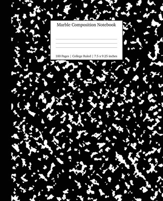 Marble Composition Notebook College Ruled: Black Marble Notebooks, School Supplies, Notebooks for School (Young Dreamers Press)(Paperback)