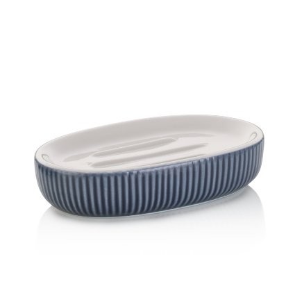 Miska na mýdlo Ava keramická kouřově modrá 13,5x8,5x3,0cm