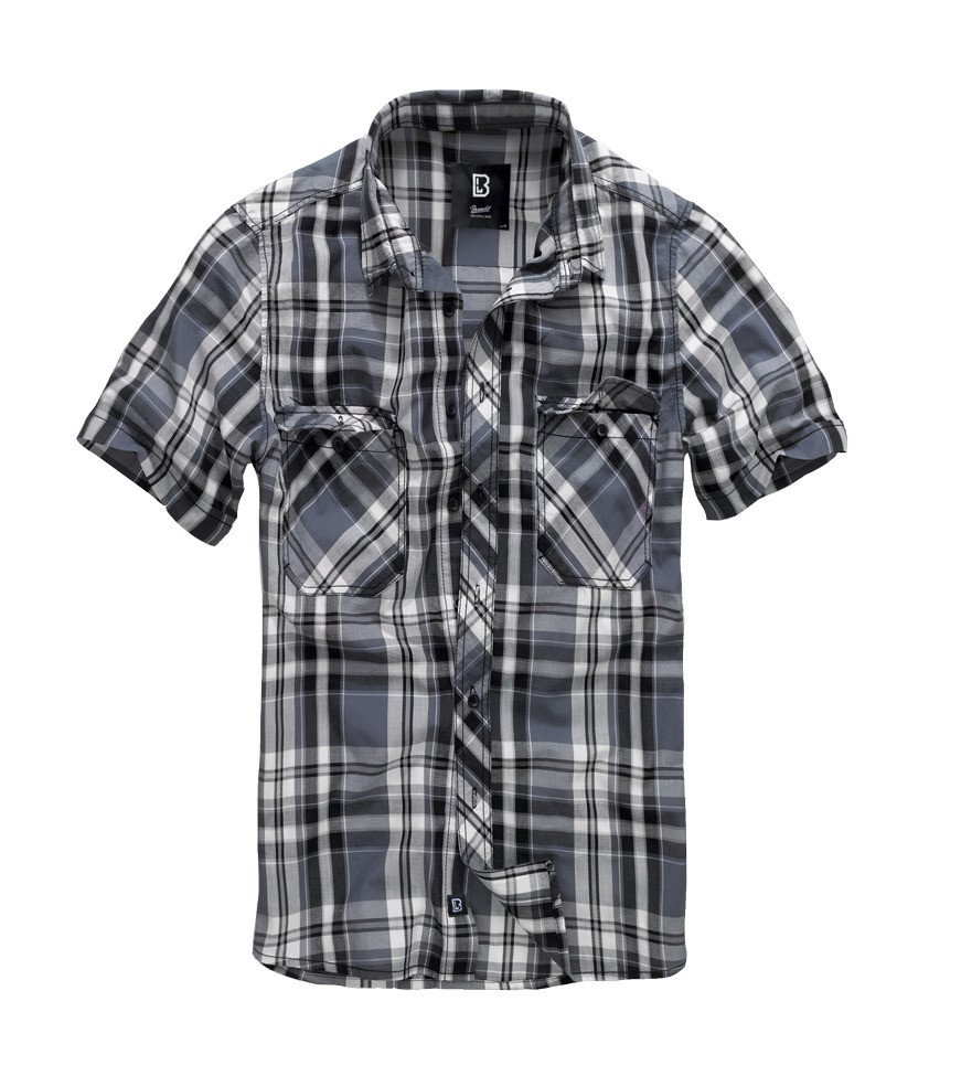 BRANDIT KOŠILE Roadstar Shirt, 1/2 sleeve Černo-šedá Velikost: XL