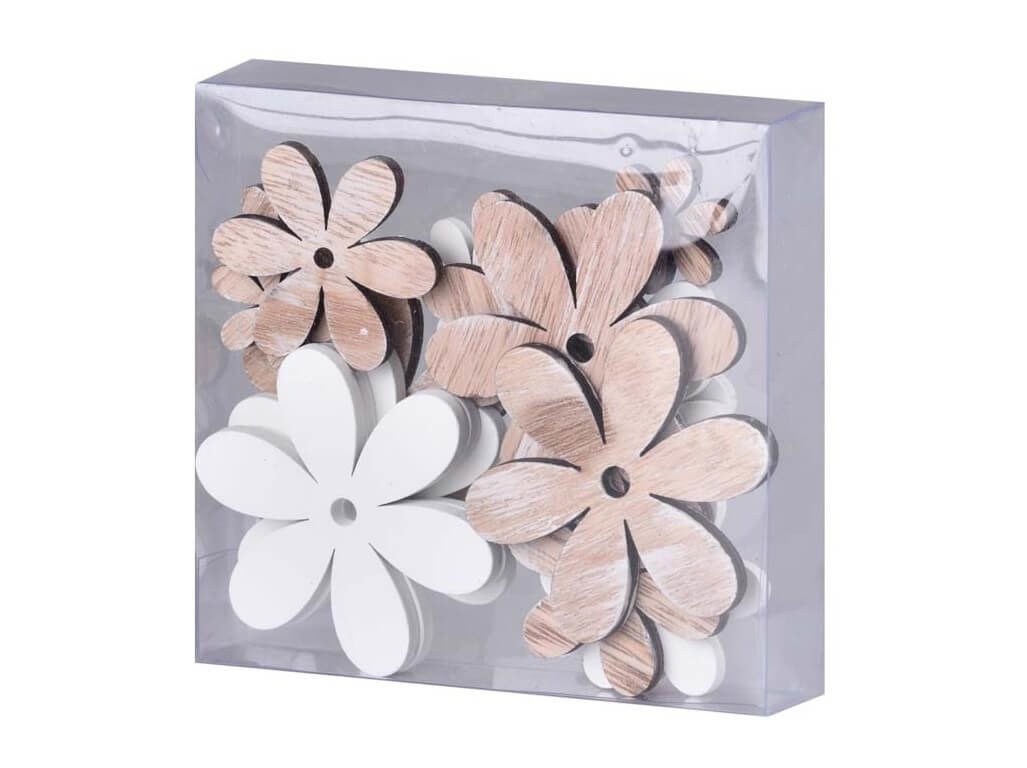 Z-trade DEKORACE DŘEVO 18KS 70+50+30 MM, KVĚTINA MIX