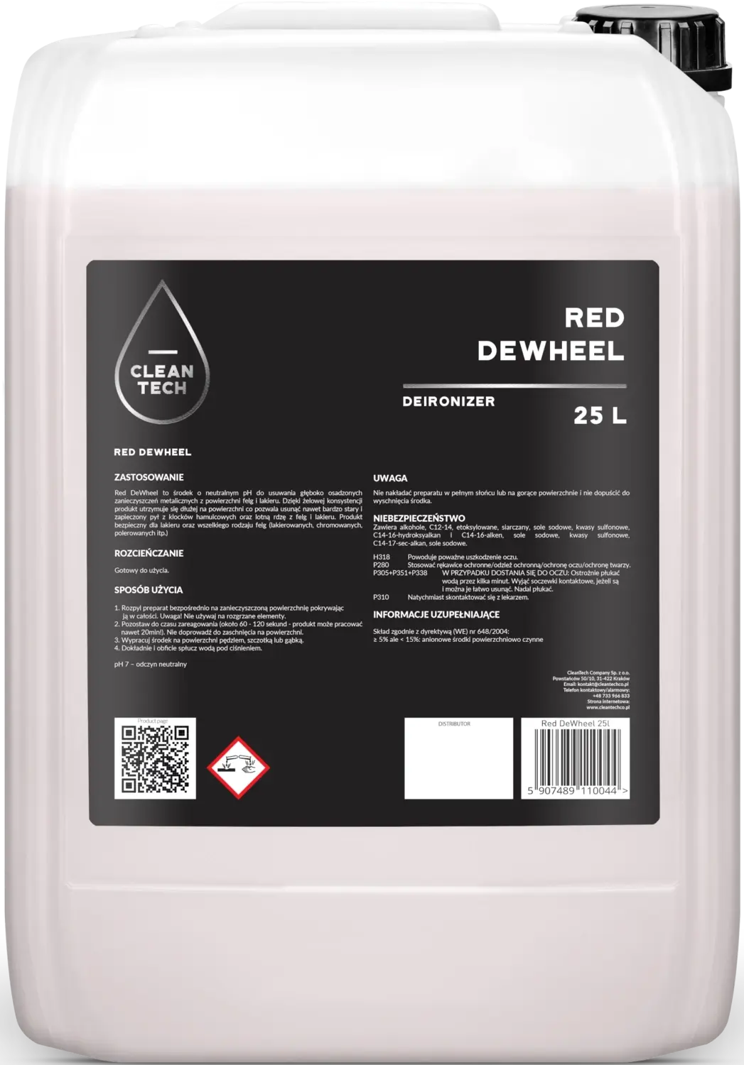 CleanTech Red DeWheel - pH neutrální čistič na kola 25L