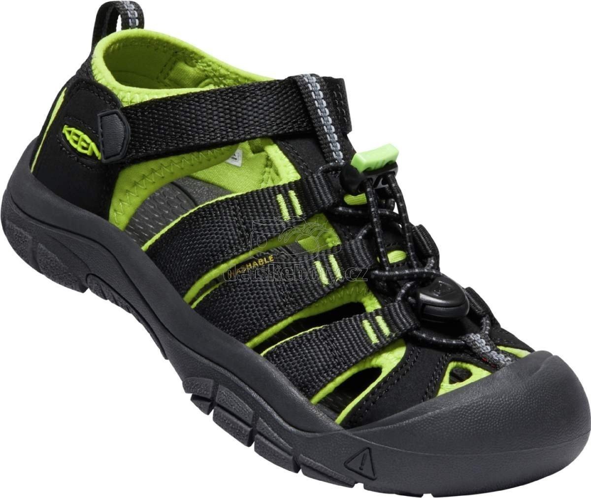 Dětské sandály Keen NEWPORT H2 YOUTH black/lime green Velikost: 34