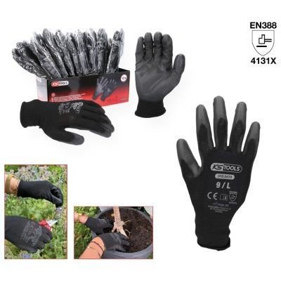 KS Tools Mikrojemné pletené rukavice, černé, 9, 12 párů 310.0470