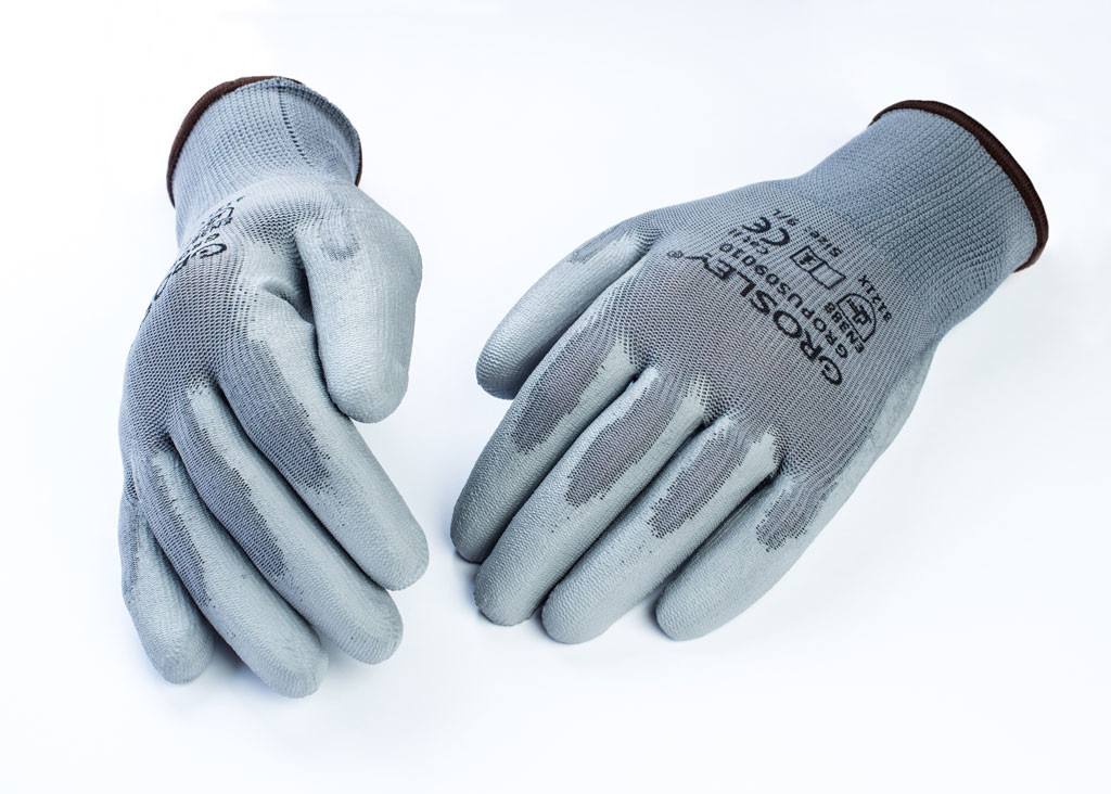 Grosley GR69006 Polyesterové rukavice potažené polyuretanem, šedé 10/XL - 12 párů